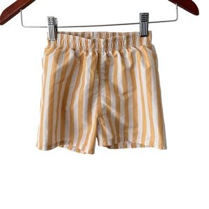 H&M Mustard and White Striped Swim Shorts 3/4 Years